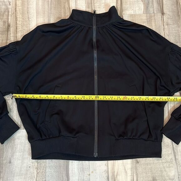 Cabi zip lightweight bomber jacket sweatshirt size small puff sleeves - Picture 8 of 9